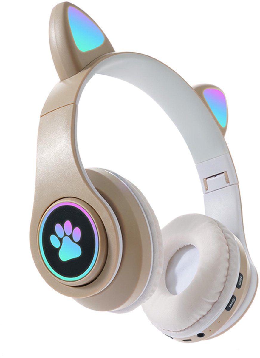 KINSI koptelefoon kinderen draadloos - Kinder Koptelefoon met Kattenoortjes - Multi-apparaat Compatibel