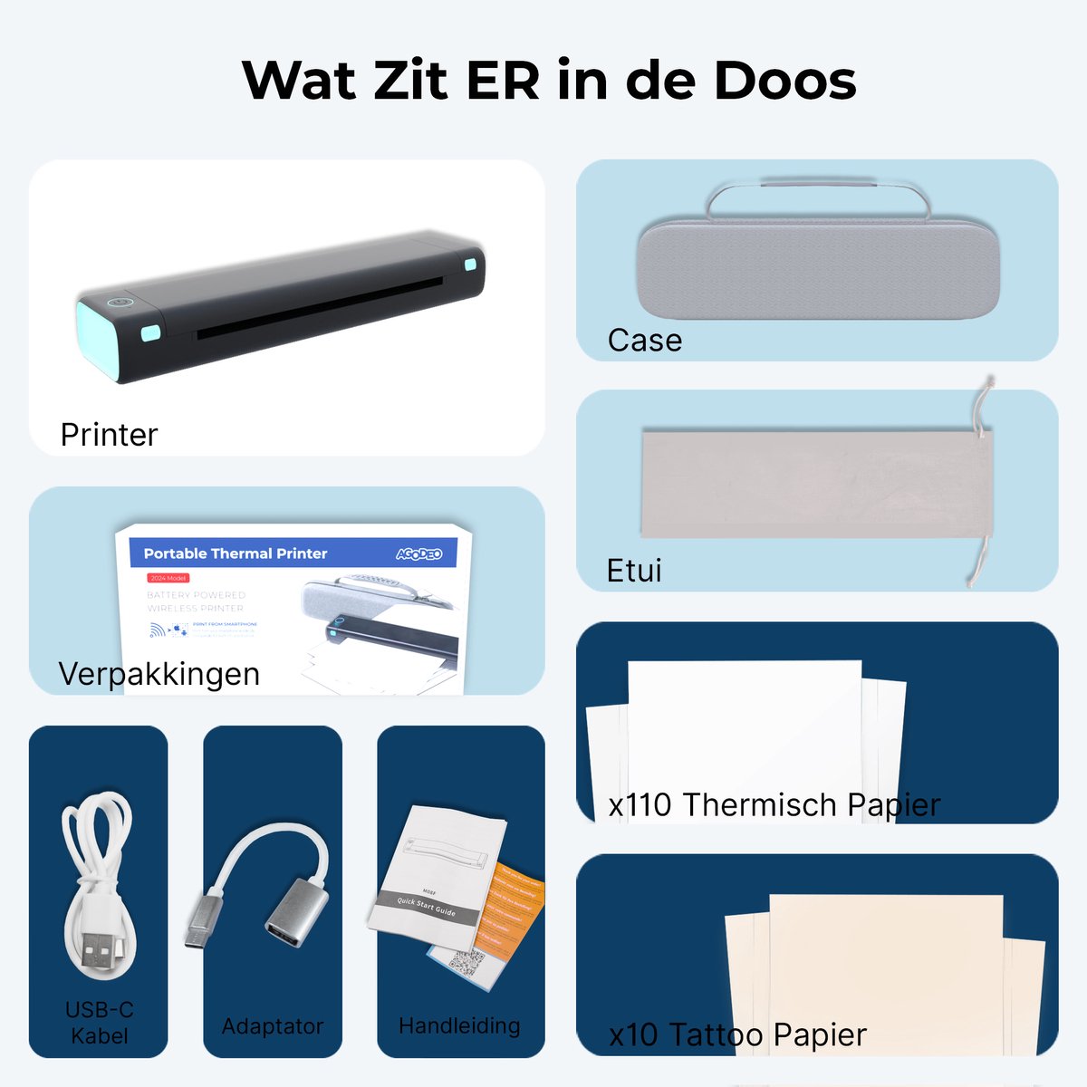 Funien Thermische Printer Draagbare A4-printer voor Stencil met App