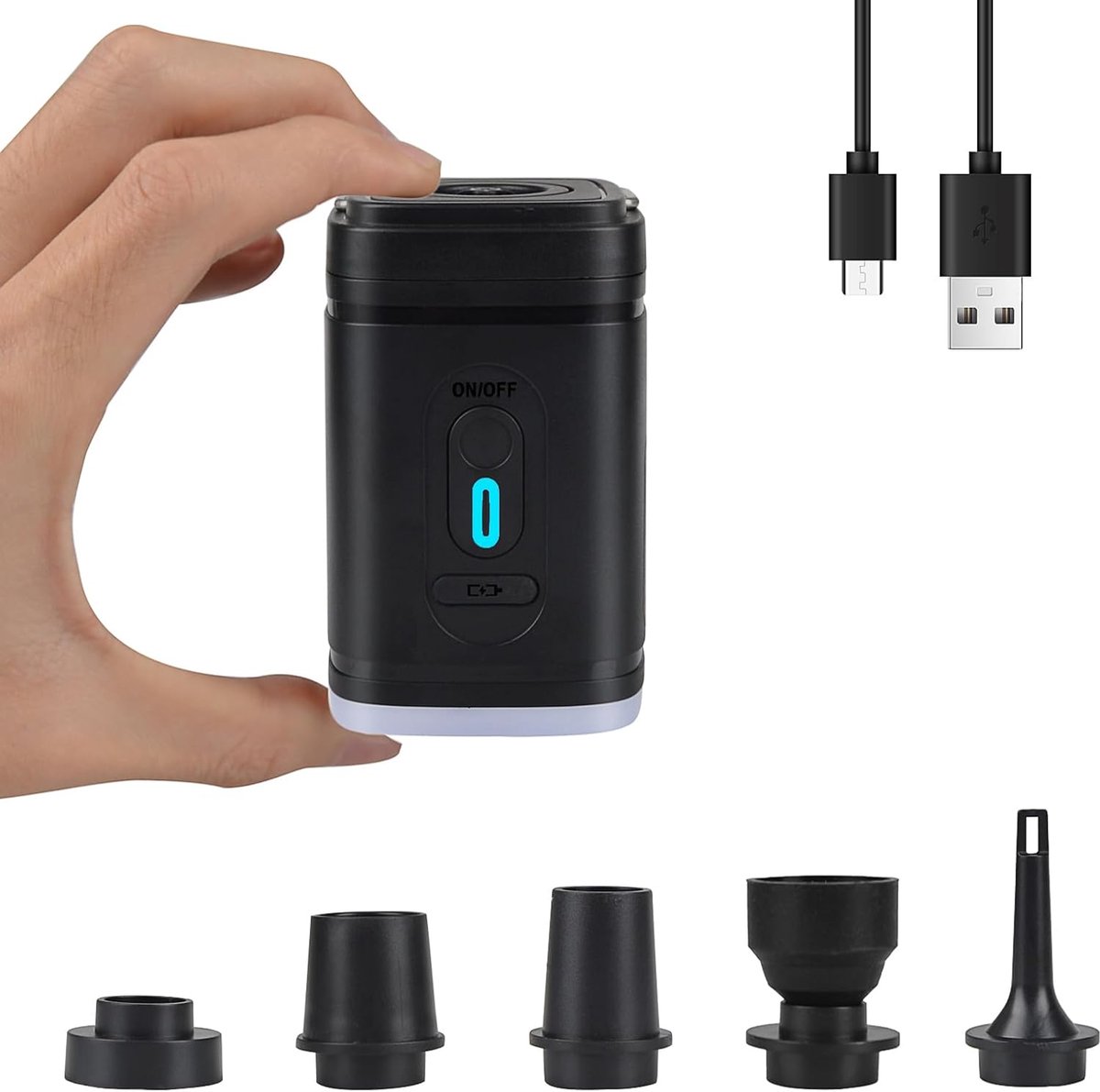 Pomp luchtbed-pomp luchtmatras-pomp luchtbed elektrisch-2400mAh oplaadbare elektrische pomp - Voor luchtbedpomp - Ultralichte draagbare zwembadpomp - Opblaasbare matras zwemring vacuüm opbergzak - Kan worden gebruikt om op te blazen en leeg te laten