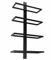 Catrinaz® Wijnrek Muur in Mat Zwart Staal – Hangend Wijnrek voor 4 Flessen – Industrieel | Modern – Ruimtebesparend & Decoratief