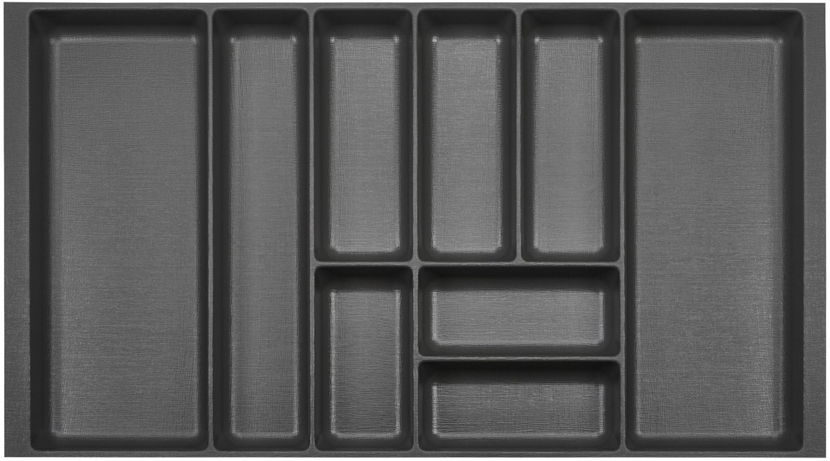 ORGA-BOX 2 Besteklade diepte: 461 x breedte: 809 mm antraciet met canvas structuur voor 90 cm Nobilia lade tot 07/2012 (AUB UW LEEGTE BINNEN METEN!)