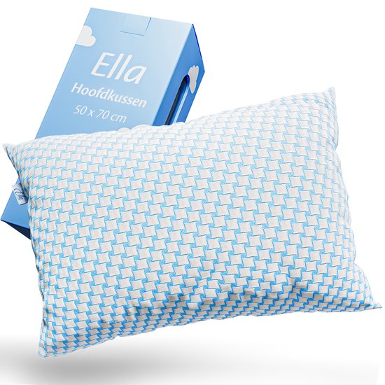 Ella Hoofdkussen Nekklachten 50 x 70 cm - Bamboe kussen - Traagschuim / Memory Foam vulling - Ergonomisch en Orthopedisch - Inclusief kussensloop