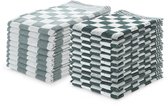 LINNICK Theedoeken en Keukendoeken Set Donker Groen - set van 20 – Geblokt – Blokdoeken – 100% katoen – 10 Horeca Theedoeken – 65x65cm - 10 Keukendoeken - 50x50cm
