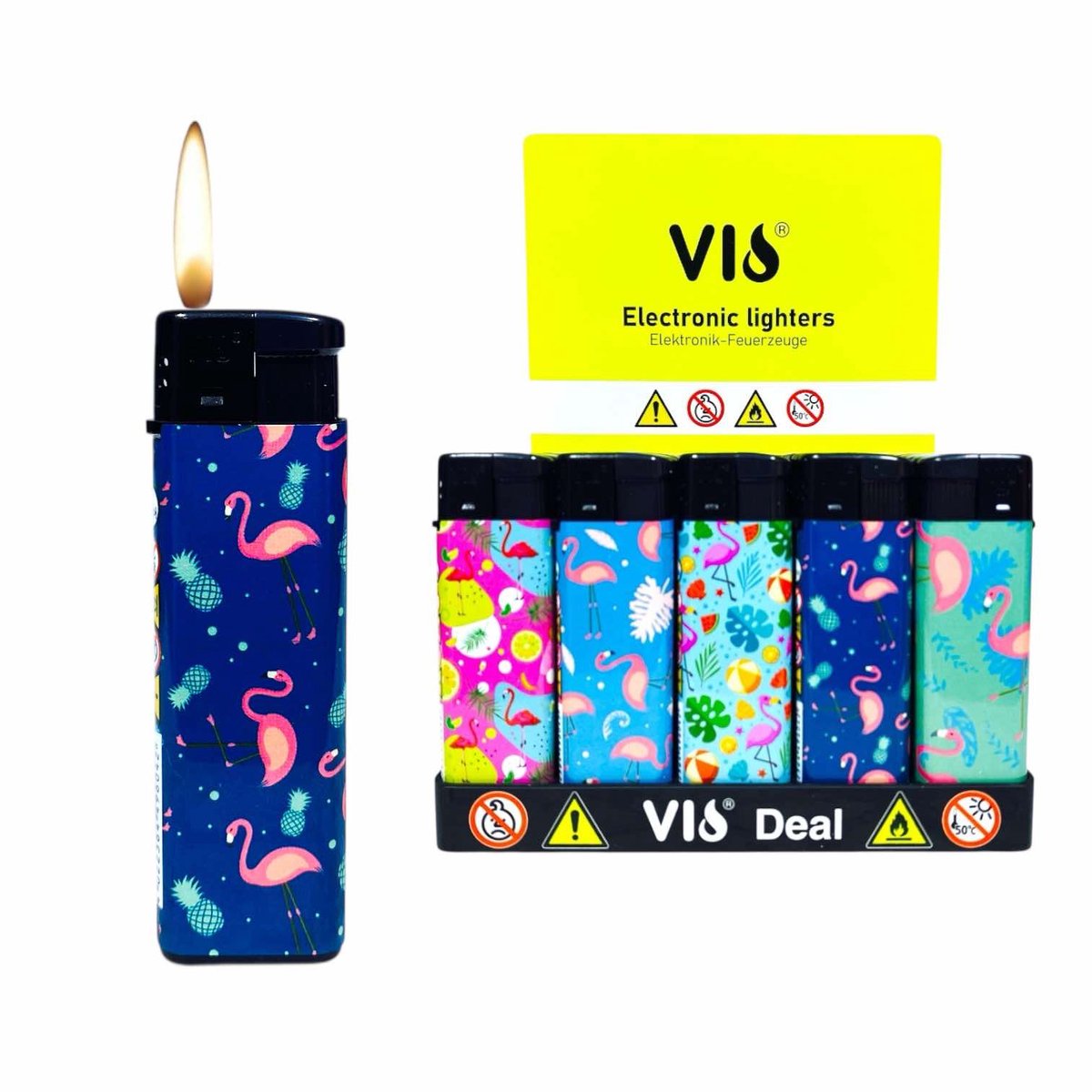 Goedkoopste Aanstekers 50 stuks in tray navulbaar- Klik Unilite aansteker - elektronische VIO deal lighters