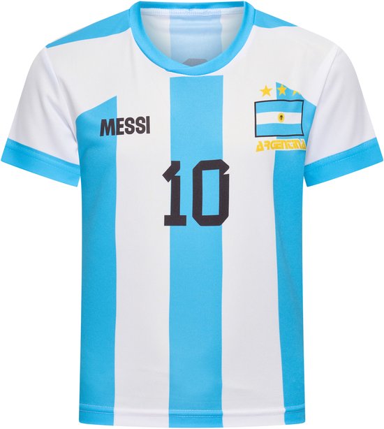 Messi Argentine | Voetbal Shirt + short set - kit de football Championnat d' Europe / Coupe du Monde - Taille 128