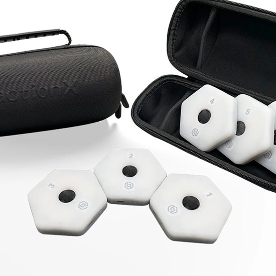 Reaction lights Reaction X Reactielampen Pro-versie - 12 stuks incl. USB oplaadkabel + Hardcase + extra ophang accessoires - training reactiesnelheid & behendigheid - geheugentraining - Alternatief Blazepod