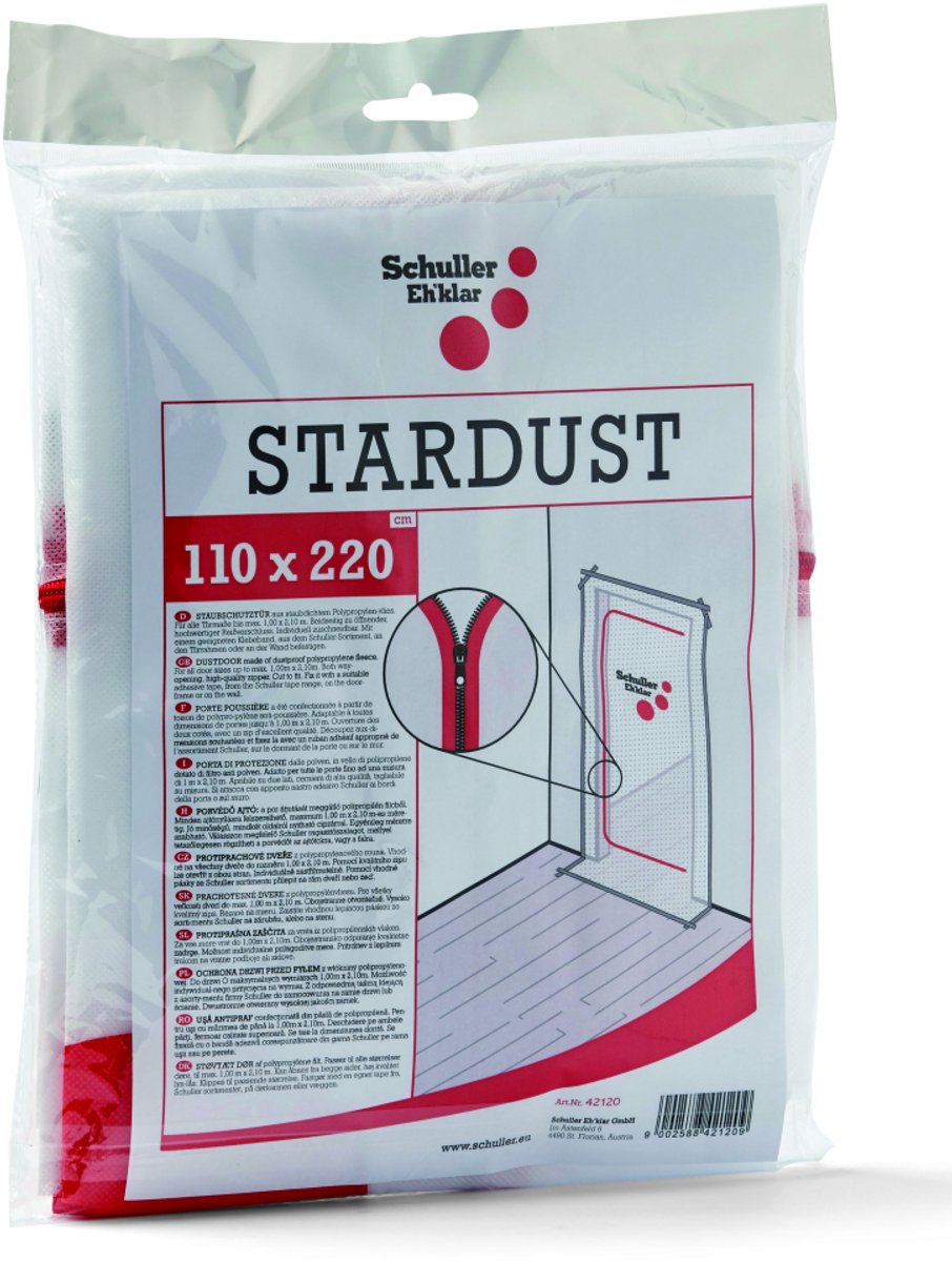 Stardust stofdeur met rits - openen van beide kanten - afdekfolie deur - bouwfolie - afdekzeil