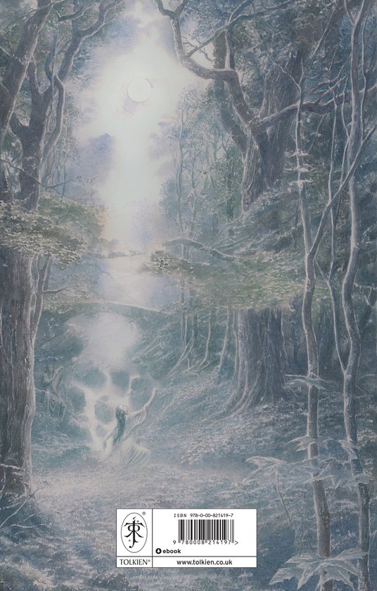 Scène de forêt mystique avec clair de lune, ISBN Tolkien 978-0-00-821419-7.