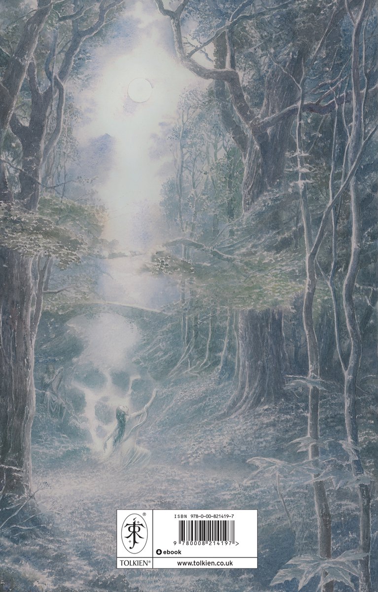 Scène de forêt mystique avec clair de lune, ISBN Tolkien 978-0-00-821419-7.