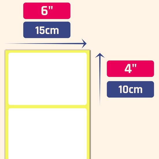 150 Stuks, 150 x 100 mm - Groot Witte Zelfklevende Etiketten Stickers Labels Om Op Te Schrijven