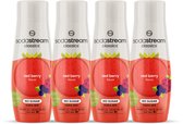 SodaStream Classics Red Berry Zero siropen - Rode vruchten smaak - Extra vitaminen en mineralen - Goed voor 36L bruisende drank - 4 stuks - 4x440ml