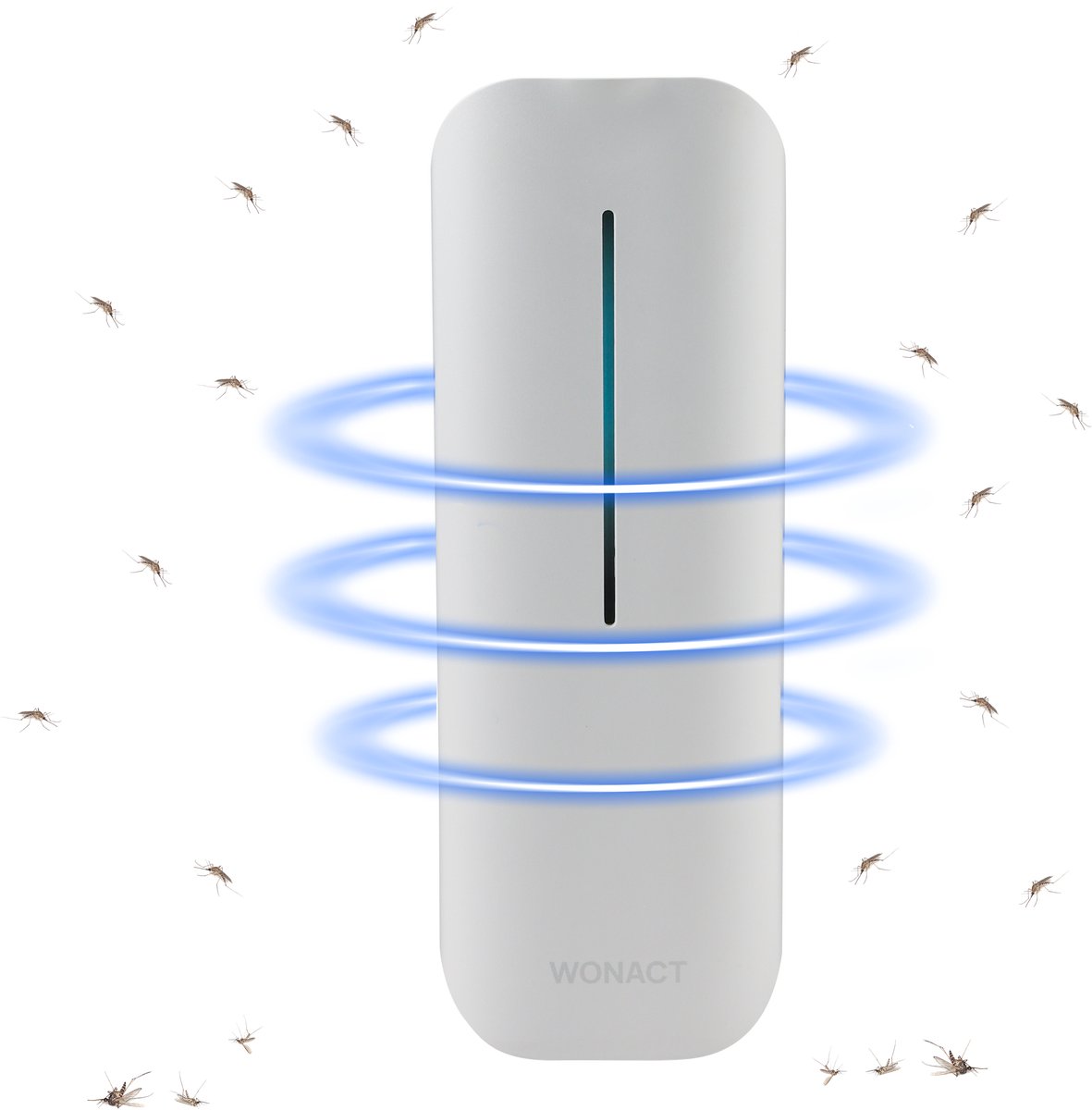 Wonact Muggenstekker - Muggenlamp - Vliegenlamp - 9W - tegen muggen, vliegen, fruitvliegjes en motten - Wit - Muggenvanger - anti muggenstekker met aan/uitknop - geurloos - geluidloos - met 10 lijmplaten - insectenlamp voor binnen