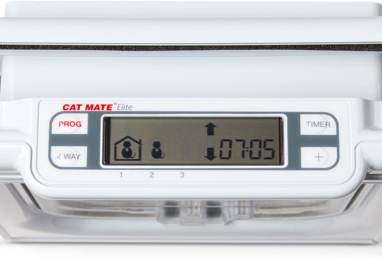 Cat Mate Elite I.D. Disc Kattenluik met Timerbediening 26,5 cm x 24,8 cm — wit - 305W