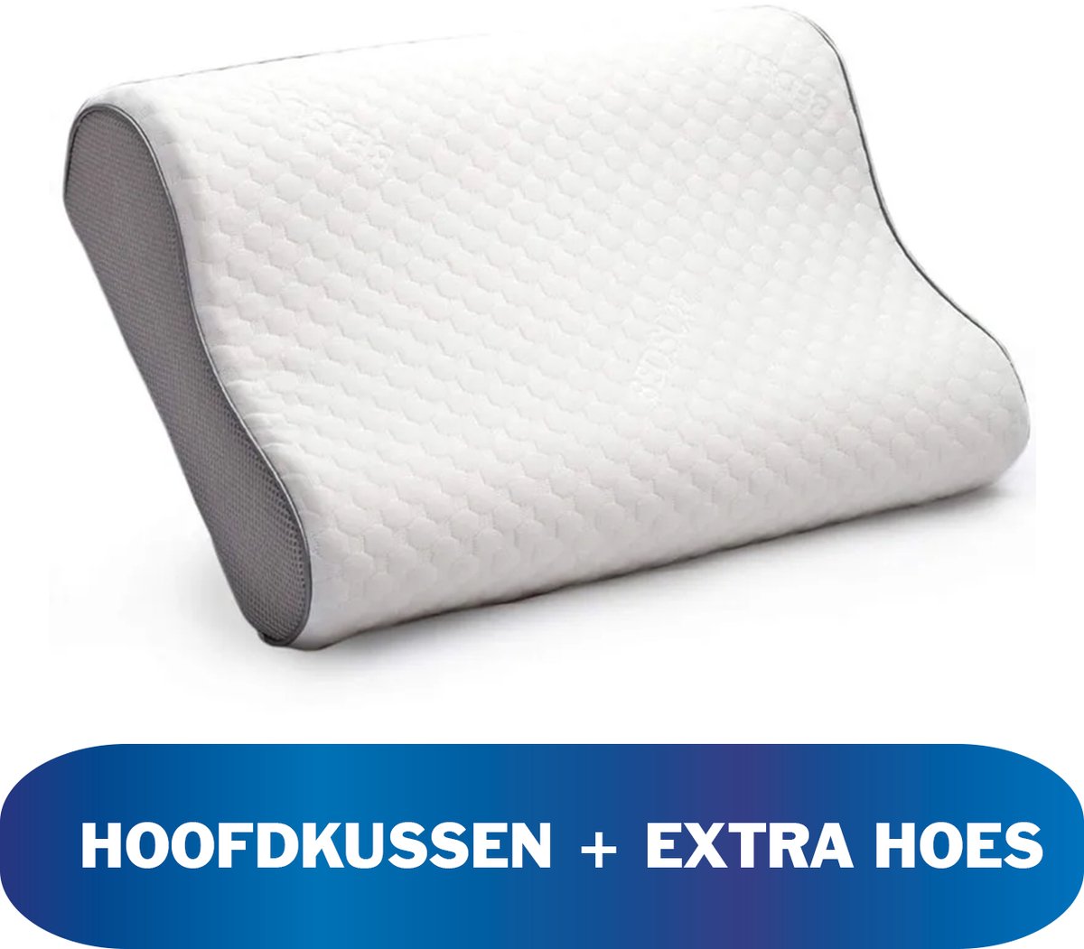 Sleeptight Ergonomisch Hoofdkussen Nekklachten + Extra hoes - Slaapkussen tegen Nek & Rugpijn – Anti Snurk Kussen Traagschuim - Apneu kussen