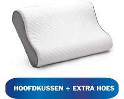 Sleeptight Ergonomisch Hoofdkussen Nekklachten + Extra hoes - Slaapkussen tegen Nek & Rugpijn – Anti Snurk Kussen Traagschuim - Apneu kussen