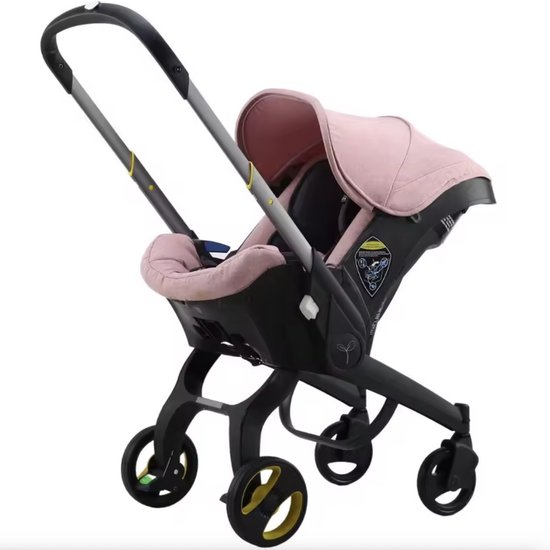 Foto: Varnox kinderwagen 3 in 1 kinderwagen bedje buggy autostoel opvouwbaar naar autostoel rvs frame roze zwart