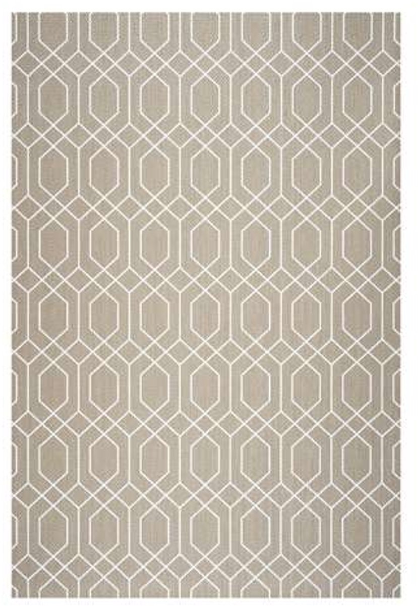 Storesdeco Premium vinyl vloerkleed, antislip, binnen/buiten – beige-Scandinavisch wit, 120 x 180 cm