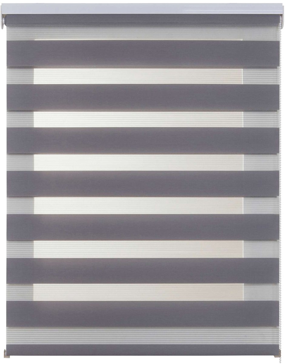Storesdeco - Duo rolgrodijn – stijlvol dubbel textiel in zilver, 100x180 cm