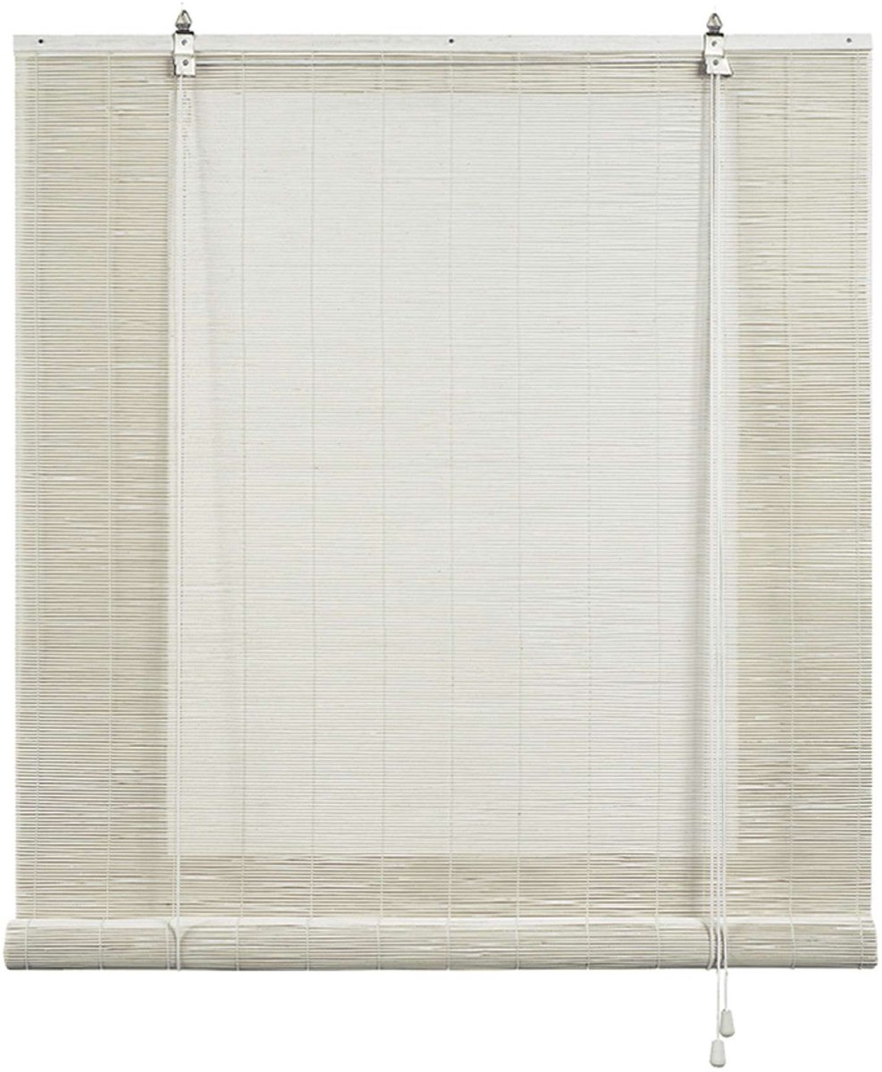 Storesdeco - Bamboe rolgordijn voor binnen en buiten - Wit, 150x175 cm