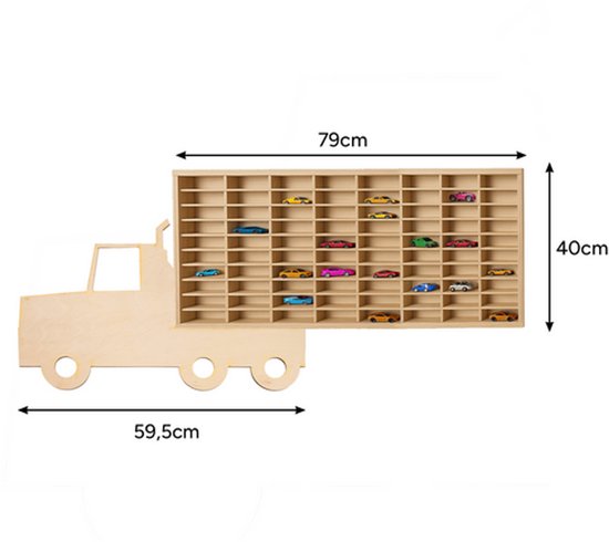 Creative Deco Wit Houten verzamelkast voor auto's - 90 verstelbare