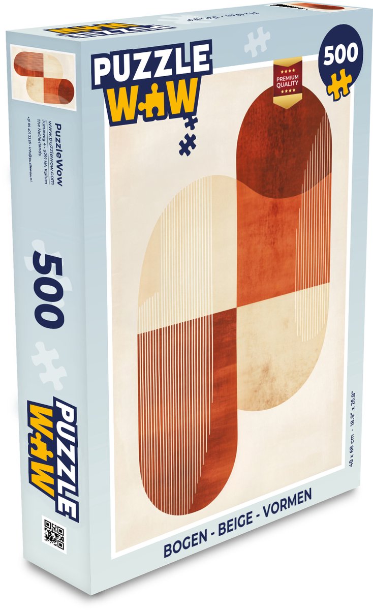 Puzzel Bogen - Beige - Vormen - Legpuzzel - Puzzel 500 stukjes