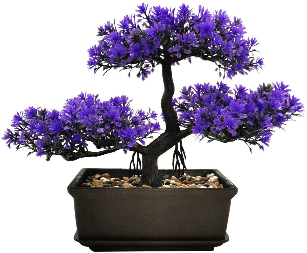 Ibenzoa Kunstmatige Bonsai Boom voor Interieurdecoratie - Harmonie en Stijl in elke Kamer paars