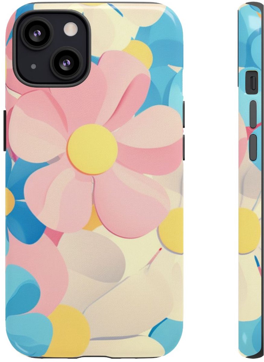 Vrolijk Pastel Bloemenpatroon – Telefoonhoesje Geschikt voor iPhone 13