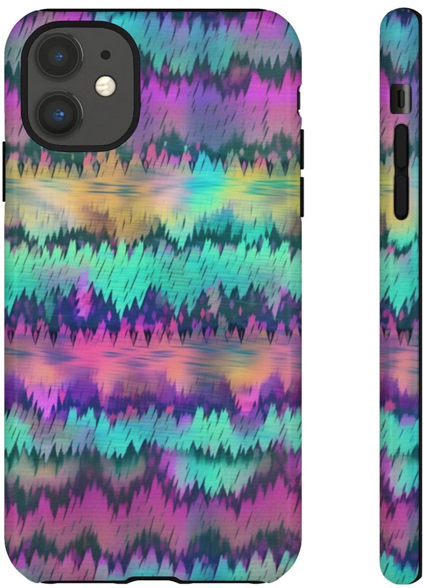 Kleurrijk Glitch Patroon Abstract Design – Telefoonhoesje Geschikt voor iPhone 11