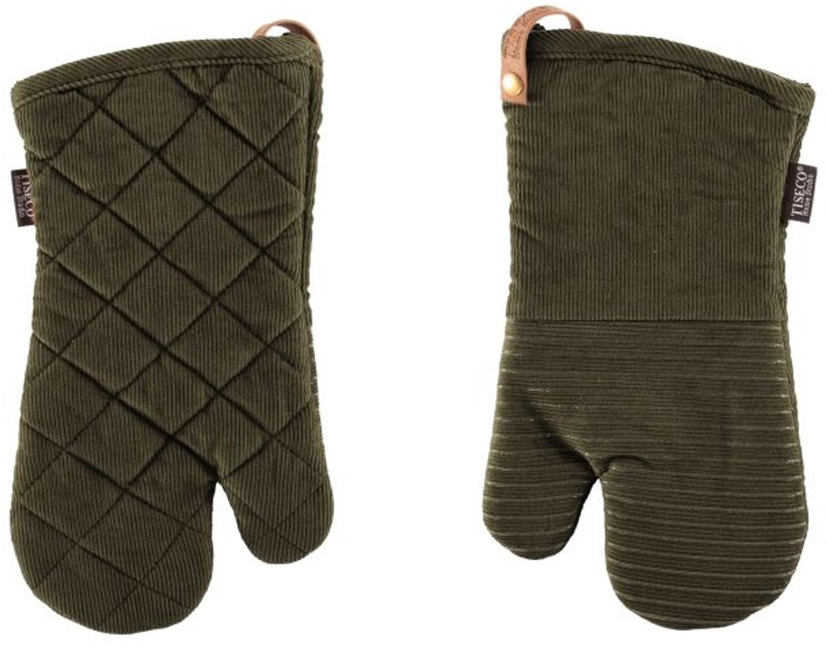 Tiseco - Ovenwant VELMAR - SET/2 - siliconen grip - 17x33 cm, olijfgroen