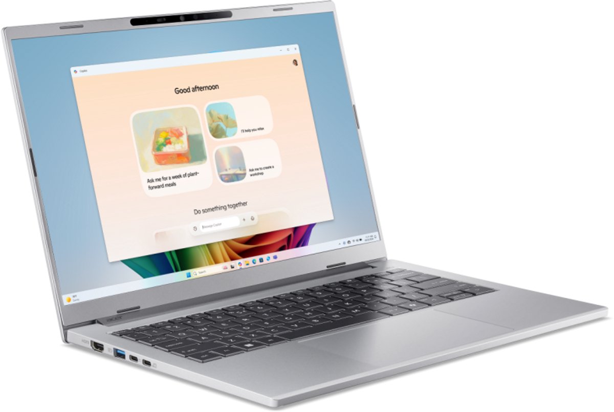 Aspire 14 AI A14-61M-R363 - CoPilot+ PC - Laptop - 14 inch OLED - AMD Ryzen AI 5 - 16GB - 512GB SSD - Verlicht toetsenbord - Zilver — afbeelding 2
