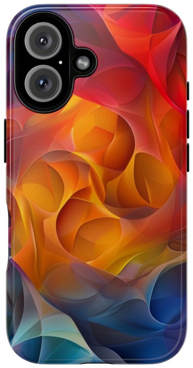 Kleurrijke Abstracte Vloeiende Vormen – Telefoonhoesje Geschikt voor iPhone 16