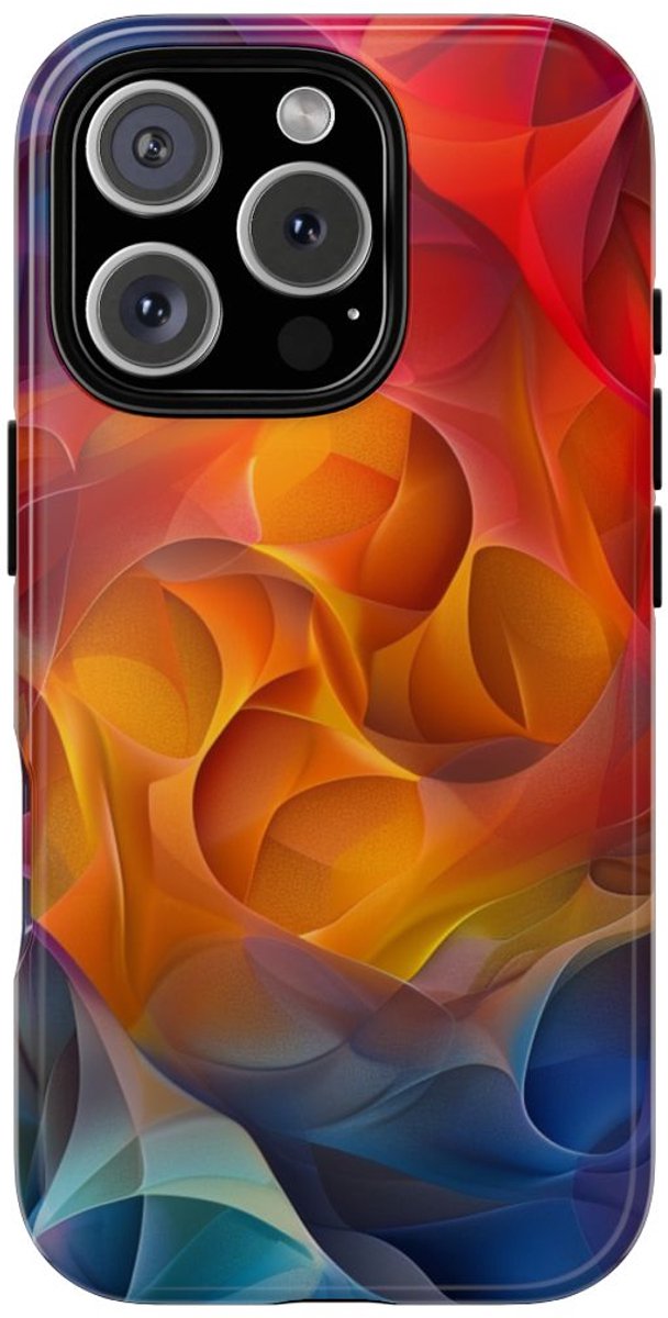 Kleurrijke Abstracte Vloeiende Vormen – Telefoonhoesje Geschikt voor iPhone 16 Pro