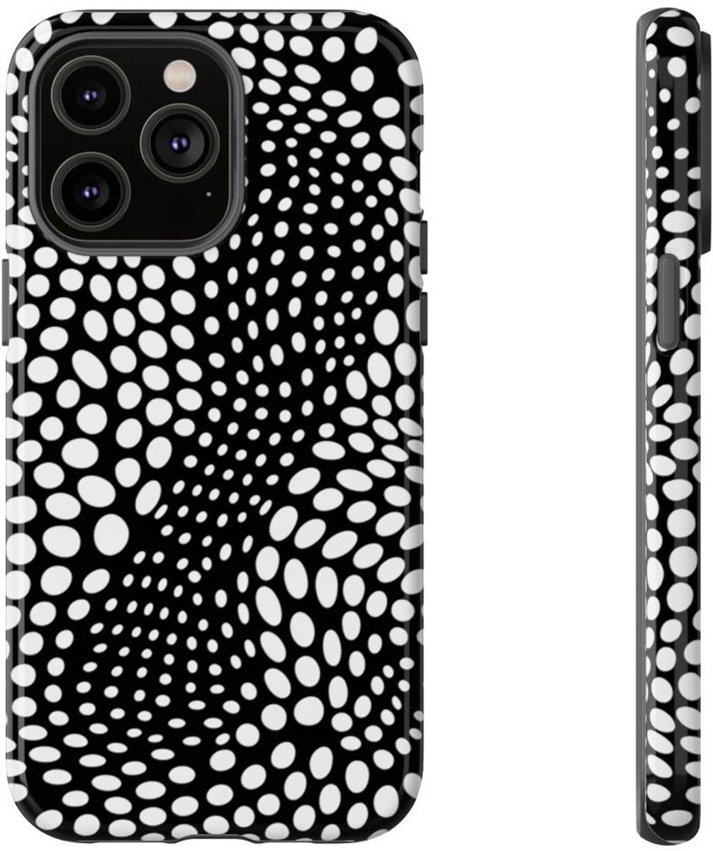 Zwart-Wit Optische Illusie Patroon – Telefoonhoesje Geschikt voor iPhone 14 Pro Max