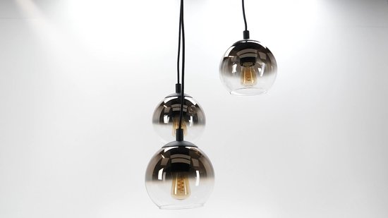 Suspension EGLO Ariscani 1 - E27 - Ø 42,5 cm - Verre cuivré - Zwart