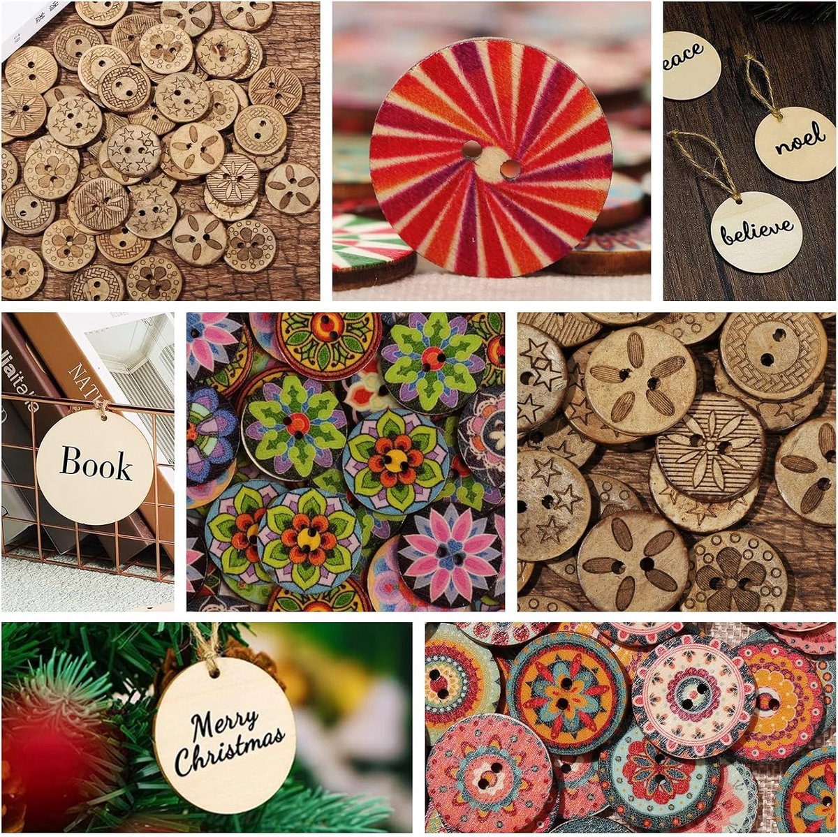100pcs Unfinished Round Discs,Blank Wooden Discs Wooden Crafts DIY Decoration Maker for DIY Crafts,Birthday,Game Boards(4CM