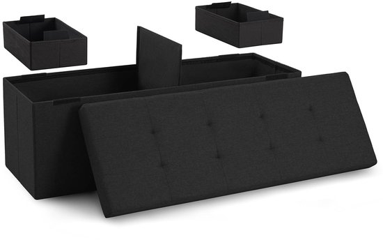 Opbergbank Donkergrijs 115x38x38cm