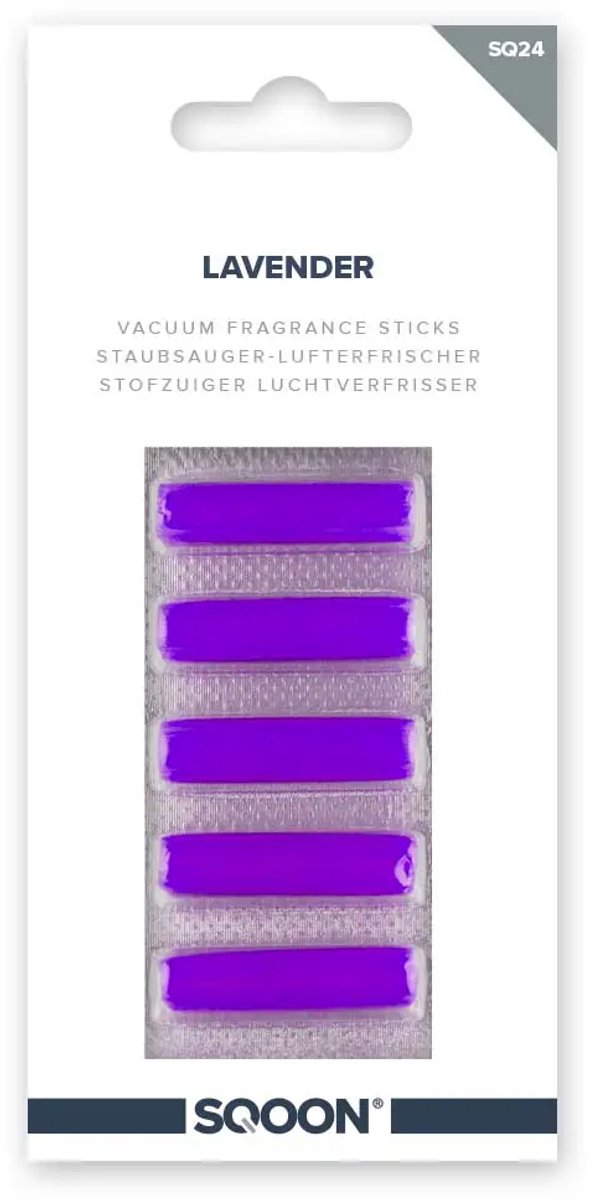 SQOON® (SQ24) Geurstaafjes lavendel voor stofzuiger - Verfrist de uitblaaslucht - Origineelnummer SQ24 - Geschikt voor universeel gebruik - Lavendelgeur voor een frisse schoonmaakervaring