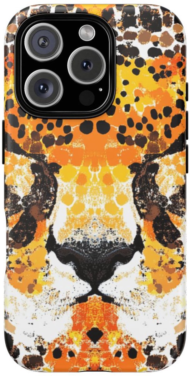 Abstracte Cheetagezicht Patroon – Telefoonhoesje Geschikt voor iPhone 16 Pro