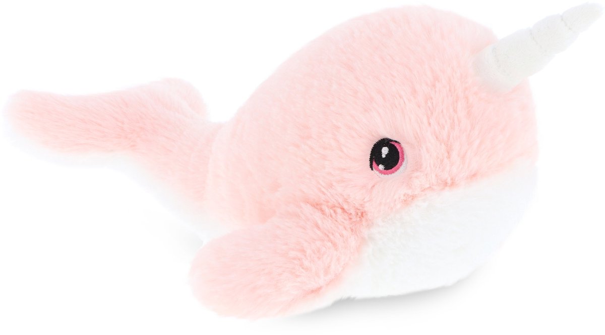 Keel Toys roze Narwal - 25 cm - Dieren knuffelbeesten