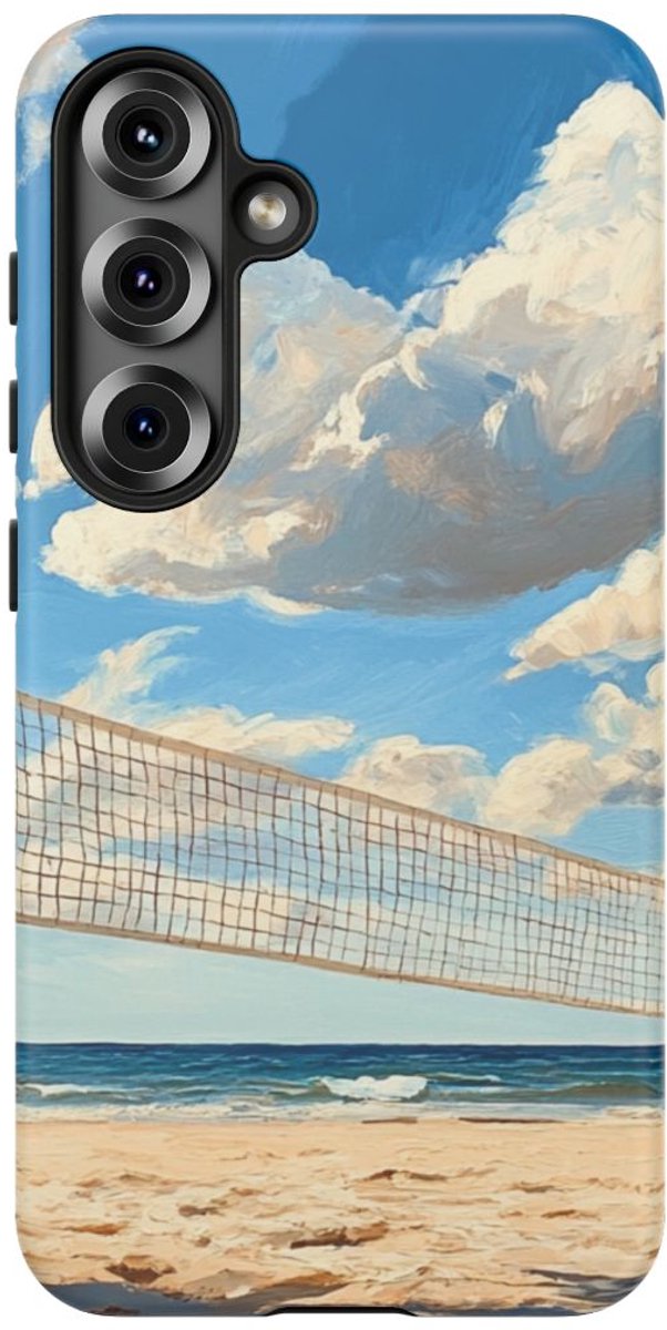 Volleybalnet op Zonnig Strand – Telefoonhoesje Geschikt voor Galaxy S25