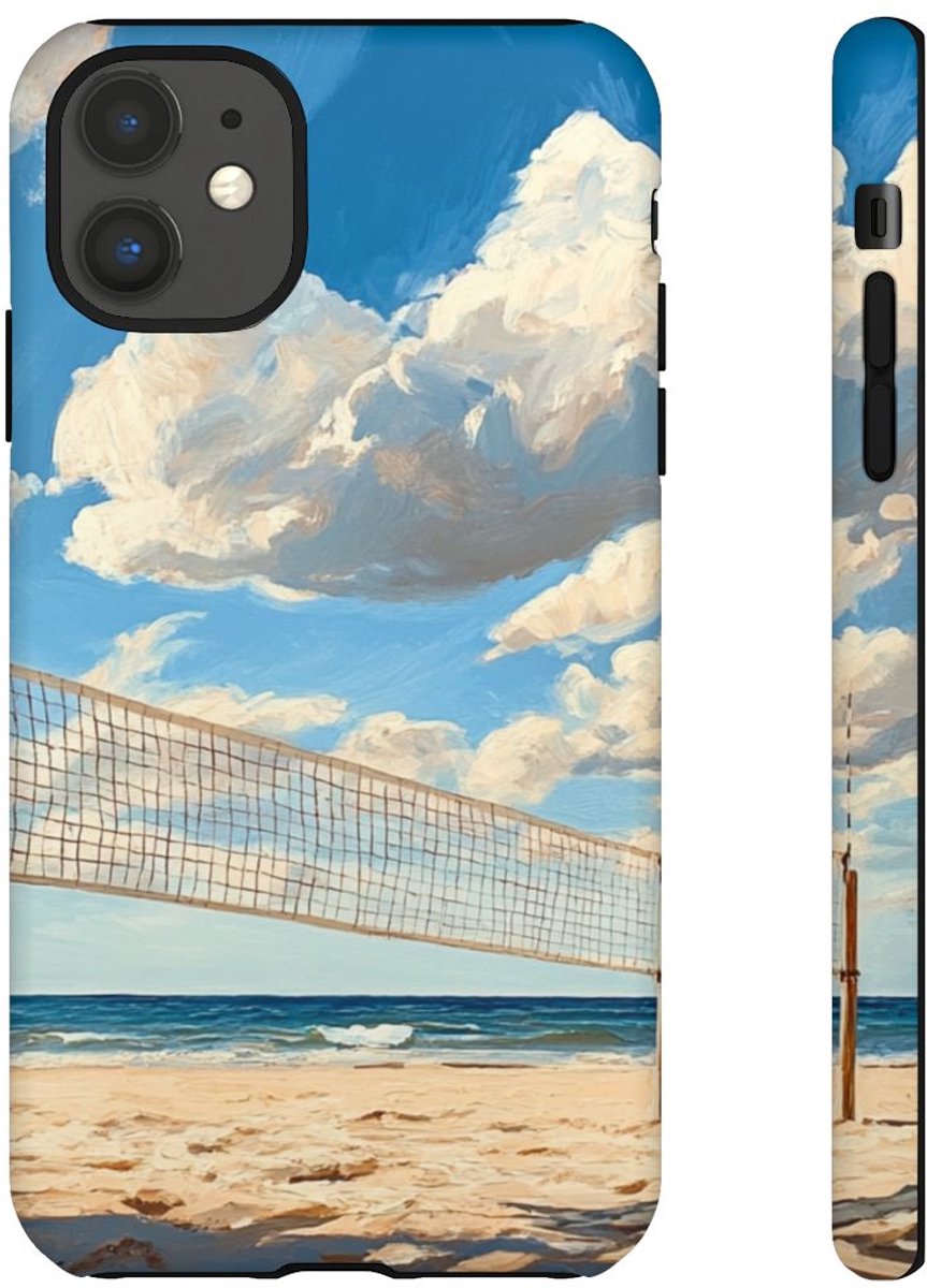Volleybalnet op Zonnig Strand – Telefoonhoesje Geschikt voor iPhone 11