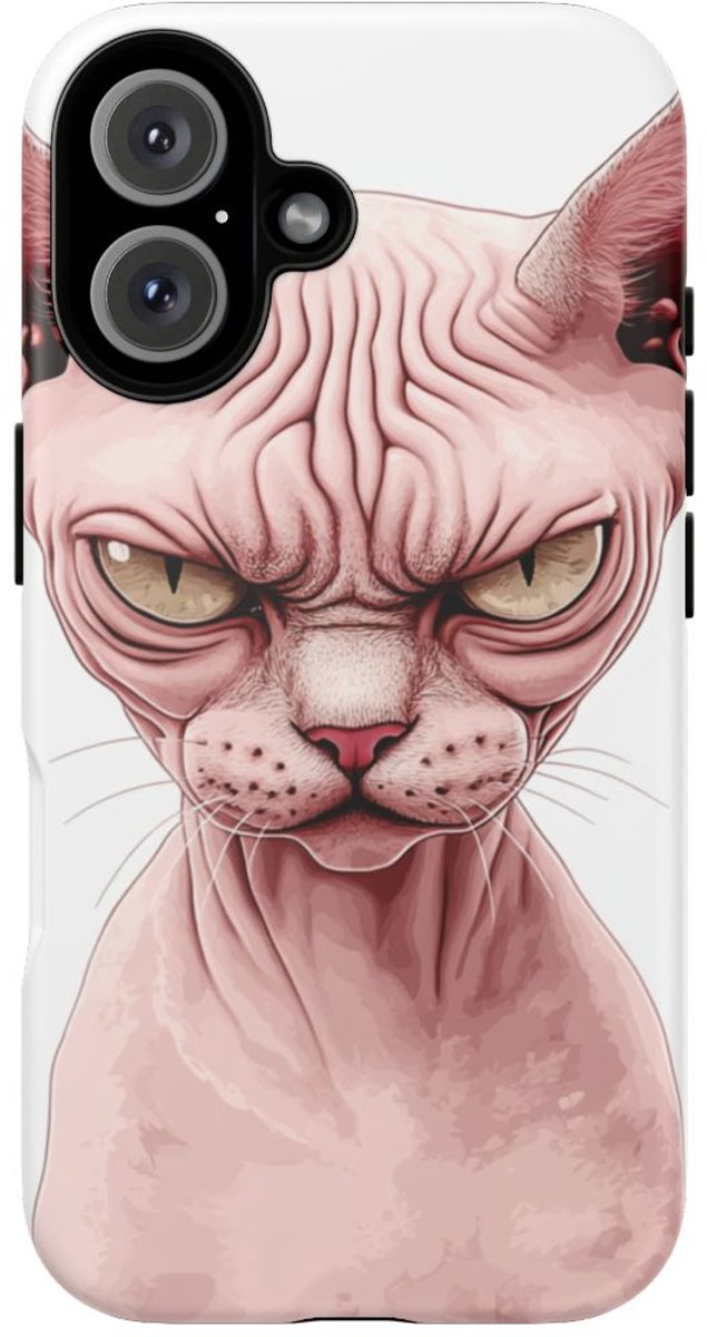 Roze Sfinxkat Illustratie – Telefoonhoesje Geschikt voor iPhone 16