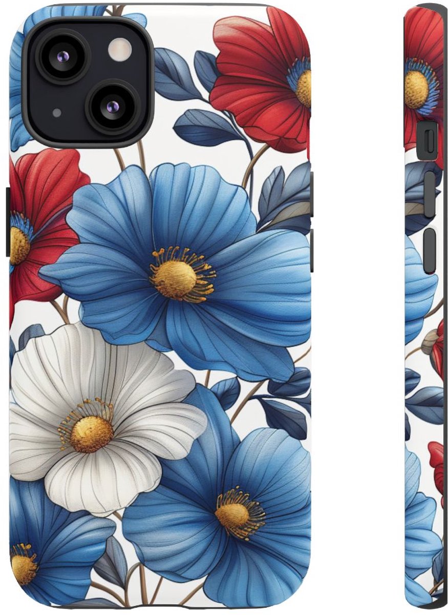 Mat Bloemenpatroon – Telefoonhoesje Geschikt voor iPhone 13