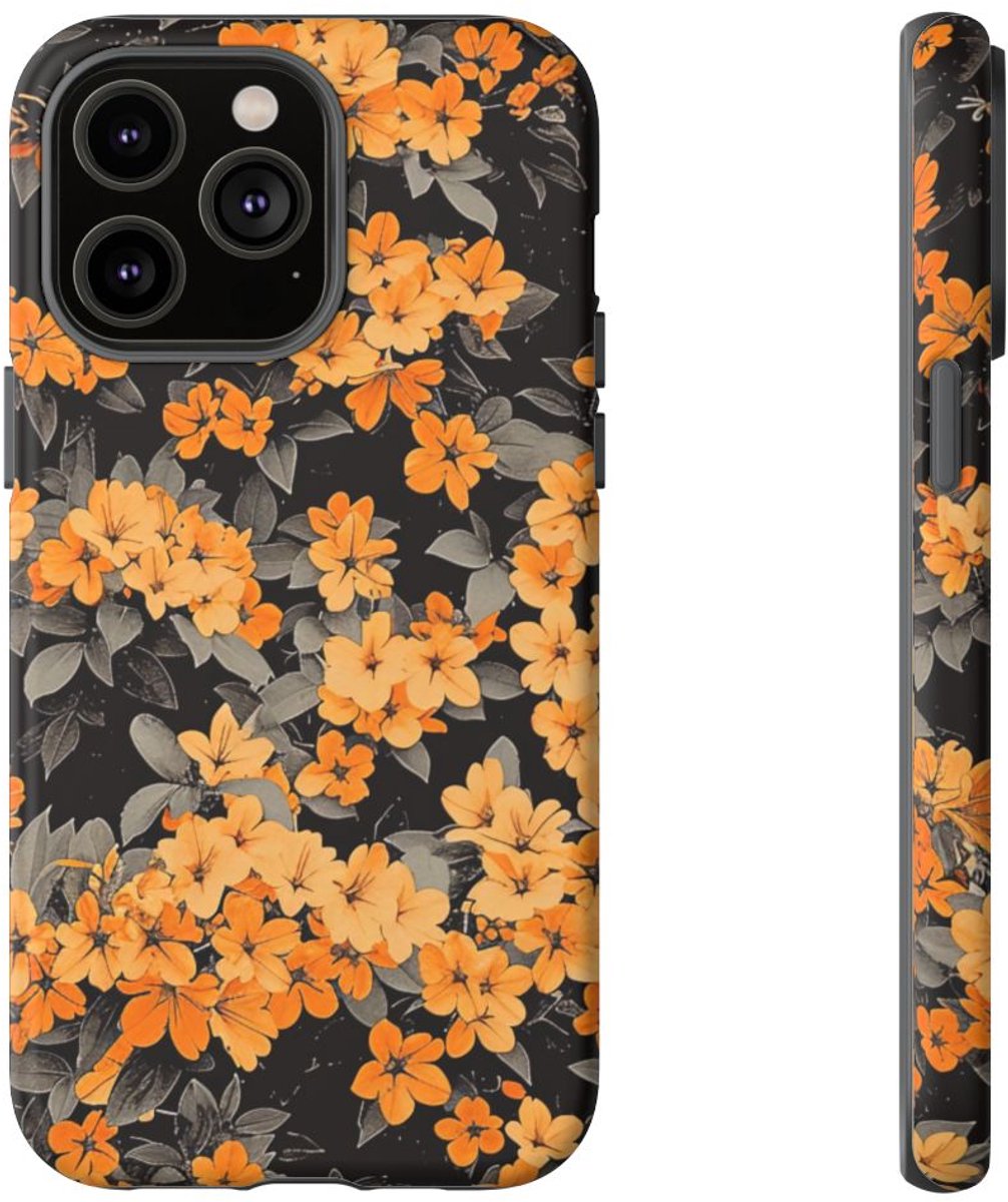 Levendige Oranje Trompetbloemen – Telefoonhoesje Geschikt voor iPhone 14 Pro Max