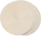 Set de 6 sets de table ronds tissés - lavables - antidérapants - 15" (beige)