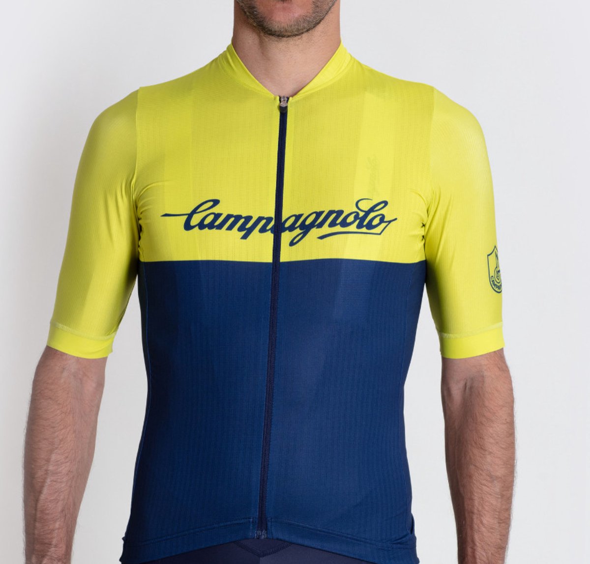 Campagnolo Fietsshirt korte mouwen Geel Blauw Heren - LITIO S/S JERSEY MAN - L