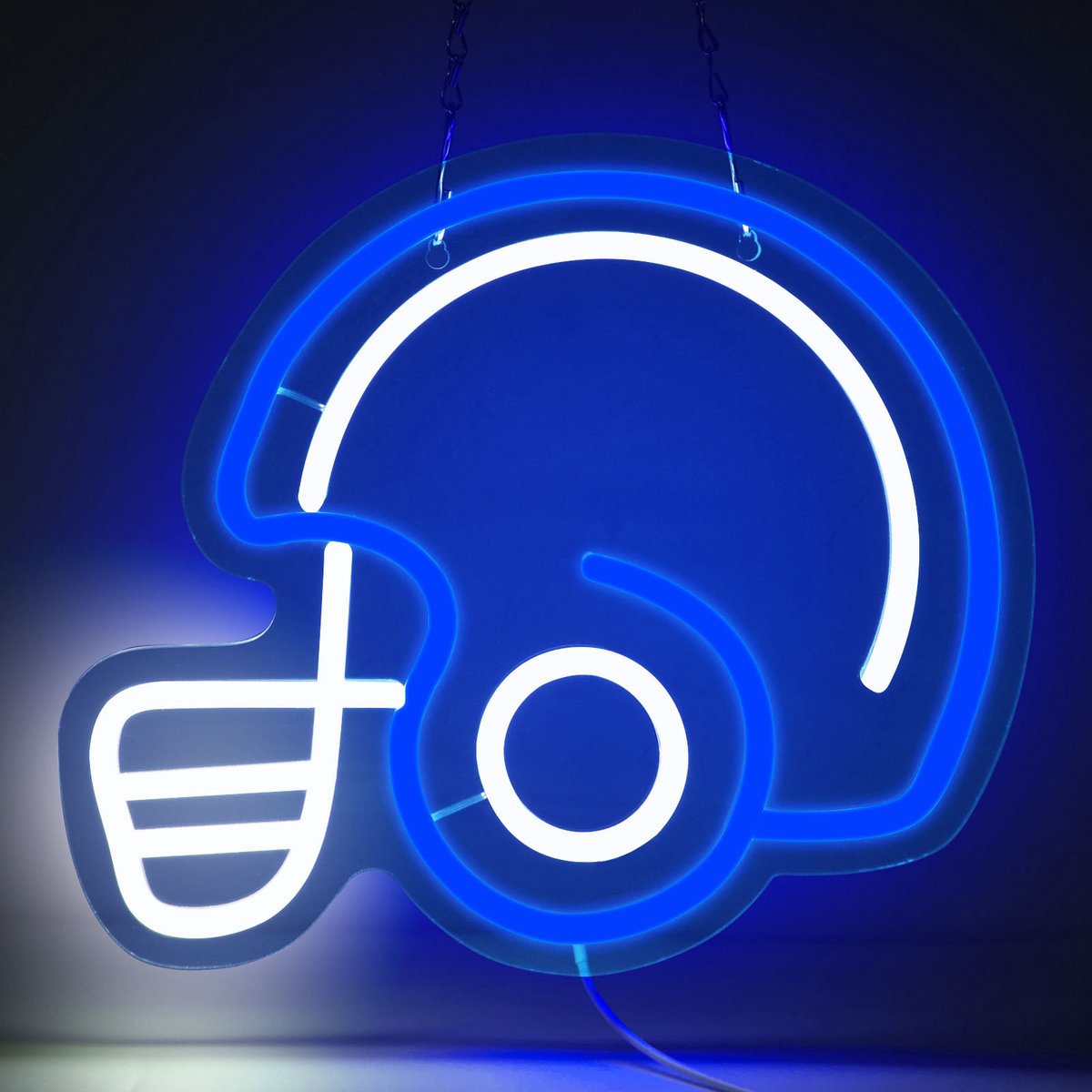 Voetbal LED Neon Verlichting - USB-aangedreven met Aan/Uit - Neon Led Lamp - Wanddecoratie voor Speelkamer & Slaapkamer - Incl Ophanghaakjes, Ideaal voor Feest, Festivals en Speciale Gelegenheden(Blauw)