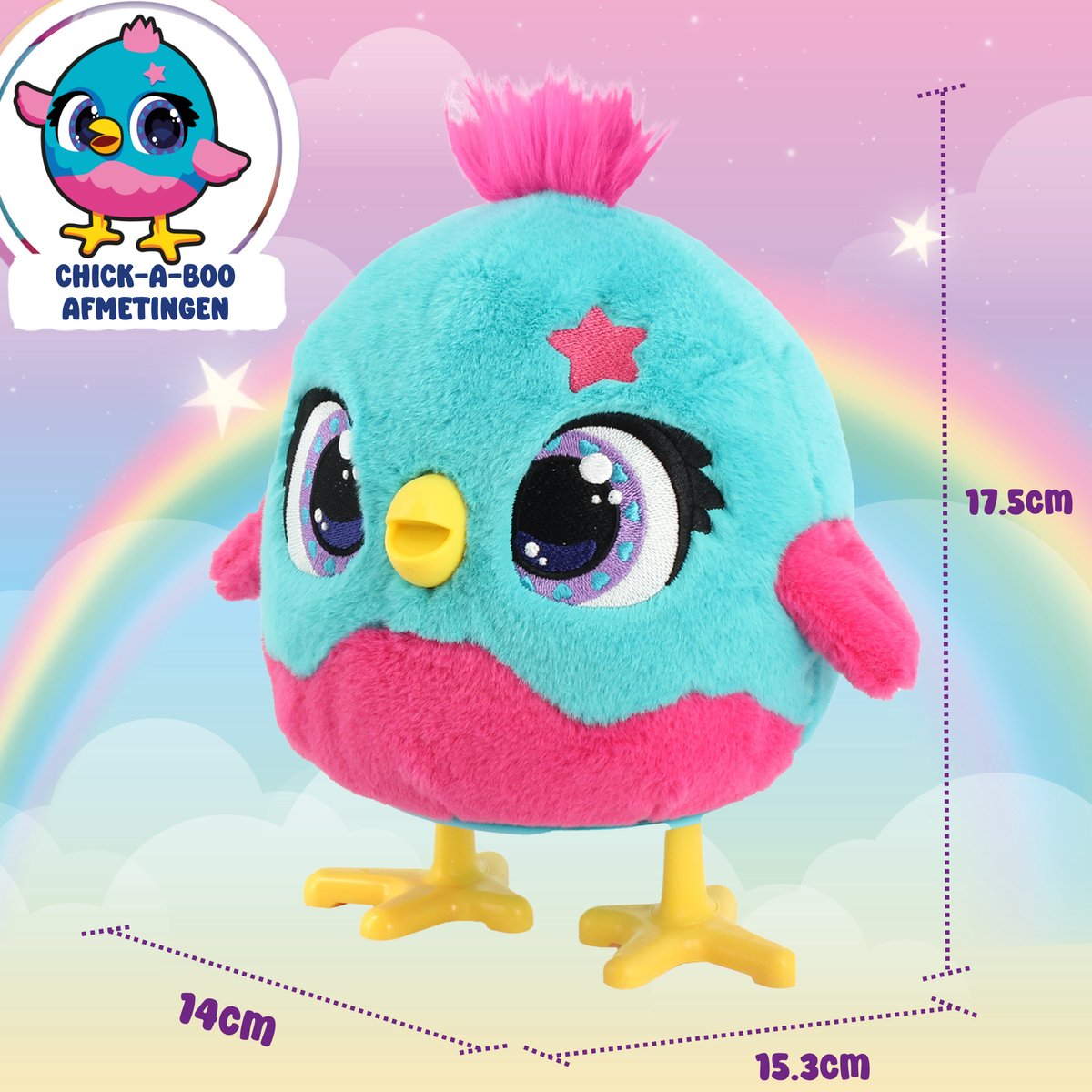 Jumbo - Funtasy Family - Chick-a-boo - Vanaf 3 jaar - Interactieve knuffel - Speelgoed met geluid - Zingt, danst en legt kuikens — afbeelding 8