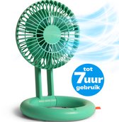 Bol.com Stille Ventilator USB - 7 Uur - Draadloos - Aircooler - Tafelventilator - Bureau / Desktop - Mini - Oplaadbaar - Fan - V... aanbieding