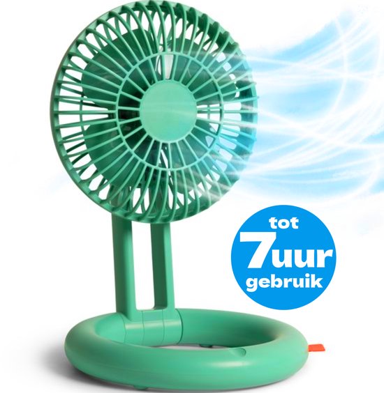 Silvergear USB ventilator – draadloos – oplaadbaar – groen